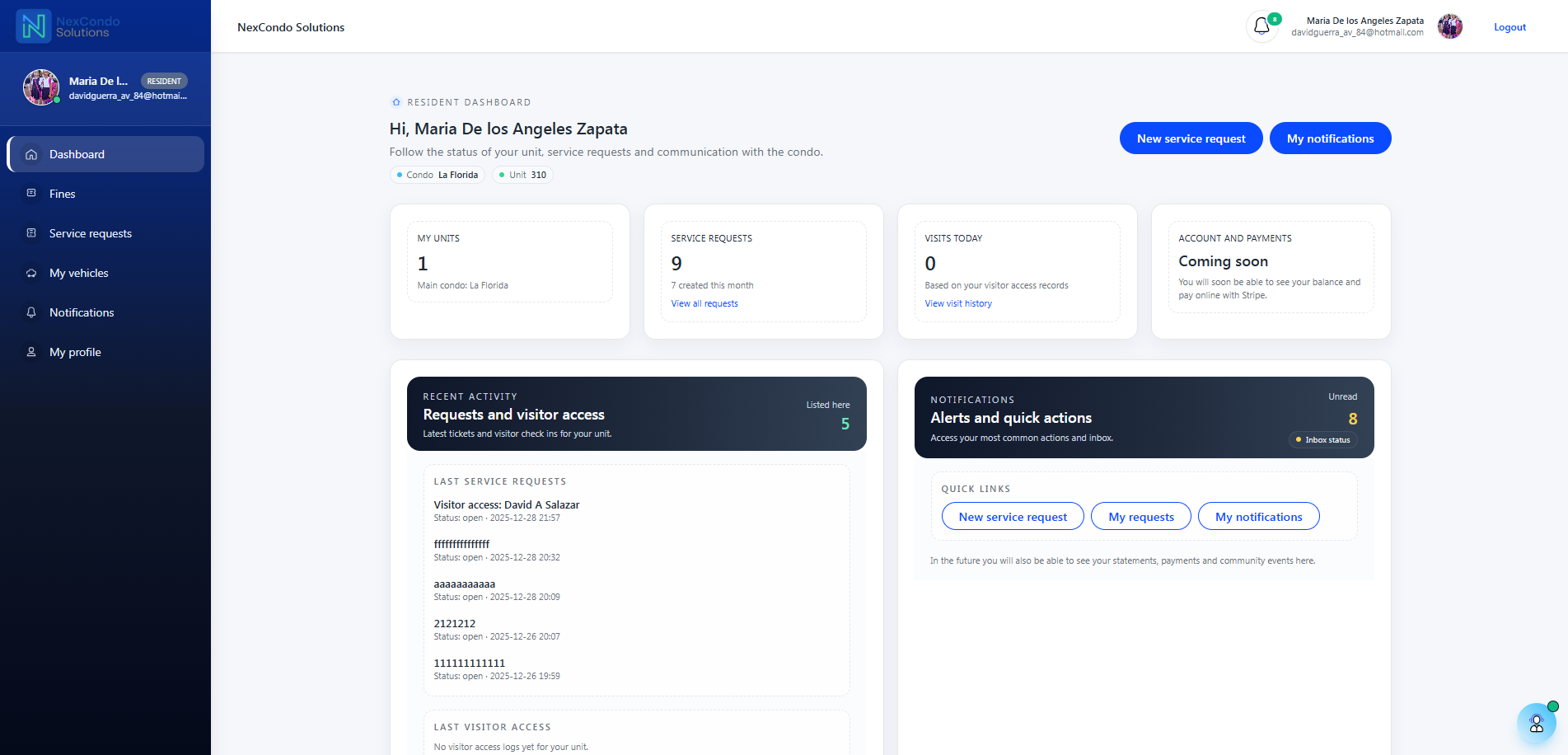 Resident portal preview